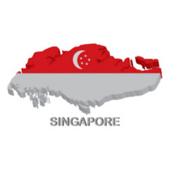Singapore Map Lettering Sticker