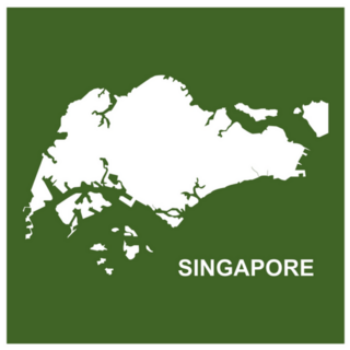 Singapore Map On Green Sticker