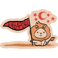 Singapore National Day Cute Lion Sticker 
