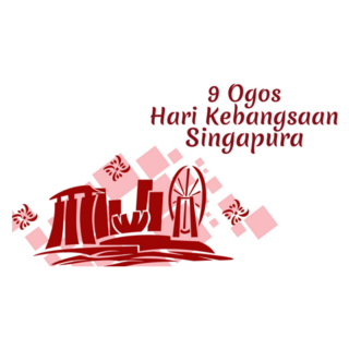 Singapore National Day Greeting Card Sticker