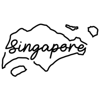Singapore Outline Map Lettering Sticker