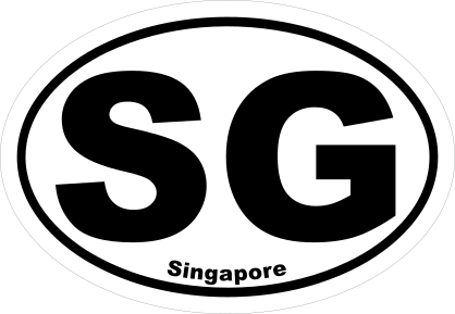Singapore Sg Oval Sticker