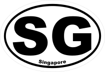 Singapore Sg Oval Sticker