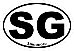 Singapore Sg Oval Sticker