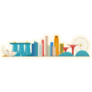Singapore Skyline Famous Landmarks Sticker