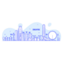 Singapore Skyline Illustration Sticker