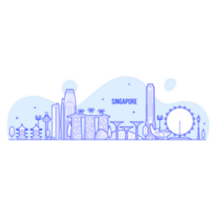Singapore Skyline Illustration Sticker