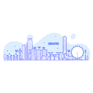 Singapore Skyline Illustration Sticker