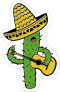 Singing Cactus Cartoon Sticker