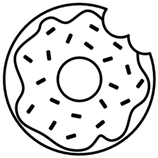 Single Bitten Sprinkle Donut Transfer 