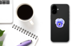 Single Blue Pansy Flower Isolated Sticker on a Phone (New) example