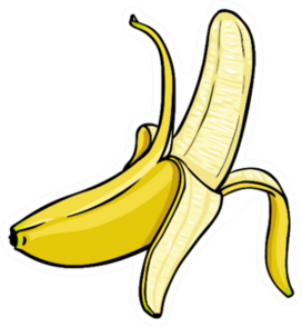 Single Cartoon Peeled Banana Sticker