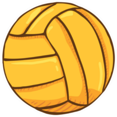 Single Cartoon Yellow Ball For Water Polo Sticker