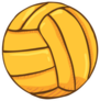 Single Cartoon Yellow Ball For Water Polo Sticker
