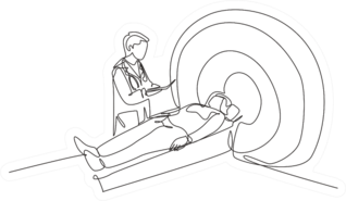 Single Continuous Drawing MRI Procedure Sticker