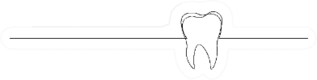 Single Continuous Line Art Human Tooth Sticker