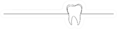 Single Continuous Line Art Human Tooth Sticker