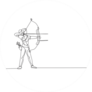Single Continuous Line Drawing Of Archer Woman Sticker