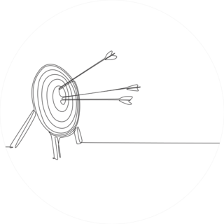 Single Continuous Line Drawing Of Archery Target Sticker