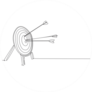 Single Continuous Line Drawing Of Archery Target Sticker