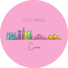 Single Continuous Line Drawing Of Cairo City Skyline, Egypt Sticker