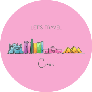 Single Continuous Line Drawing Of Cairo City Skyline, Egypt Sticker