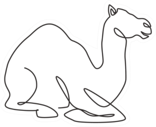 Single Continuous Line Drawing Of Desert Arabic Camel Sticker