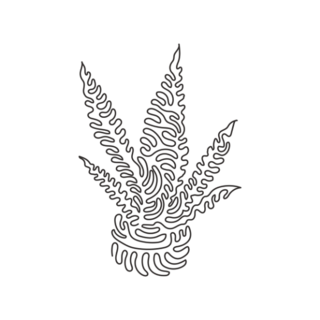 Single Continuous Line Drawing of Potted Snake Plant Transfer Sticker