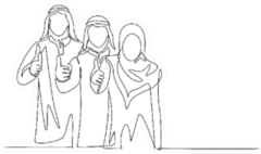 Single Continuous Line Drawing Of Young Muslims Sticker