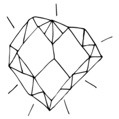  Single Crystal Heart Shape Sticker