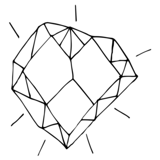  Single Crystal Heart Shape Sticker