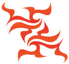 Single Flame Burn Decoration Sticker