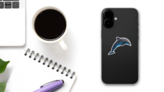 Single Jumping Bottlenose Dolphin Sticker on a Phone (New) example