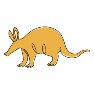 Single Line Drawing Aardvark Sticker