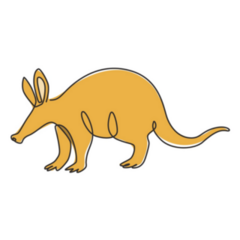 Single Line Drawing Aardvark Sticker