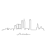 Single Line Drawing Of Philadelphia Skyline Lettering Sticker
