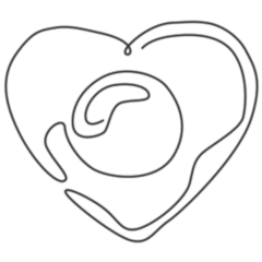 =Single Line Drawing Sunny Side Up Egg Breakfast Sticker