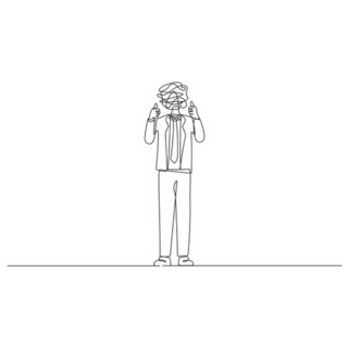 Single One Line Drawing Man Thumbs Up Sticker