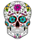 Single Pink Flower Sugar Skull Sticker