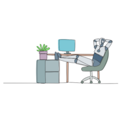 Single Robot In Chair Sticker