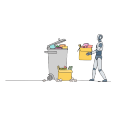 Single Robot Recycling Sticker