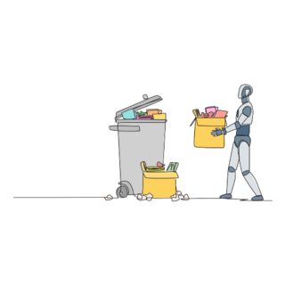 Single Robot Recycling Sticker