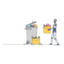 Single Robot Recycling Sticker