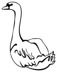 Single Silhouettes Of A Swan Sticker