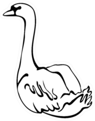 Single Silhouettes Of A Swan Sticker