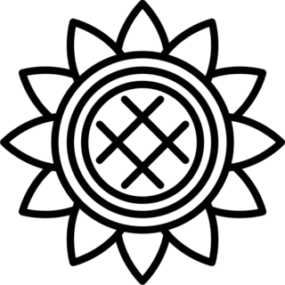 Single Sunflower Icon Sticker