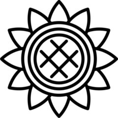 Single Sunflower Icon Sticker