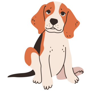 Sitting  Beagle Sticker