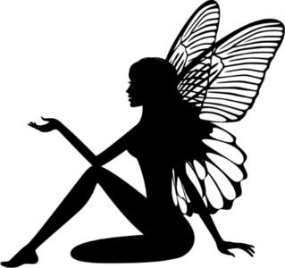 Sitting Fairy Silhouette Sticker