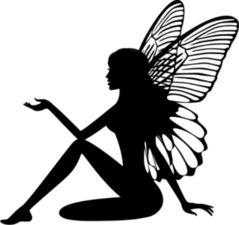 Sitting Fairy Silhouette Sticker